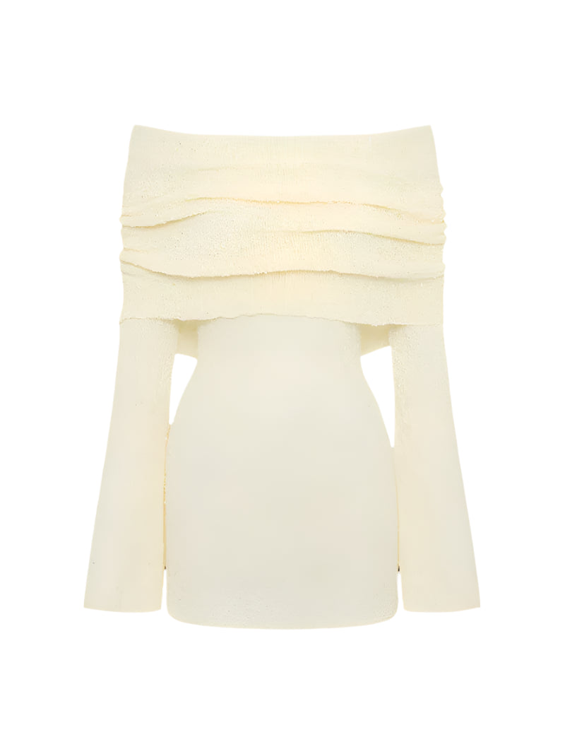 Alina - Abito Mini con Spalle Scoperte-Dresses-Beige-S-Maravelli