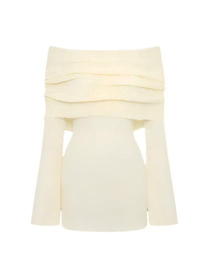 Alina - Abito Mini con Spalle Scoperte-Dresses-Beige-S-Maravelli