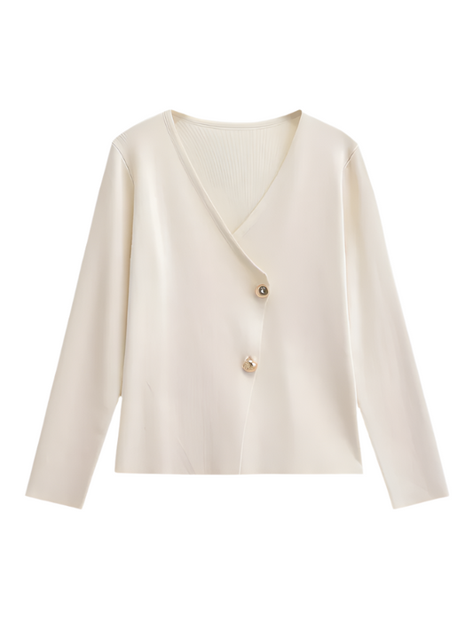 Ivy - Cardigan con Chiusura Asimmetrica-Cardigan-Beige-S-Maravelli